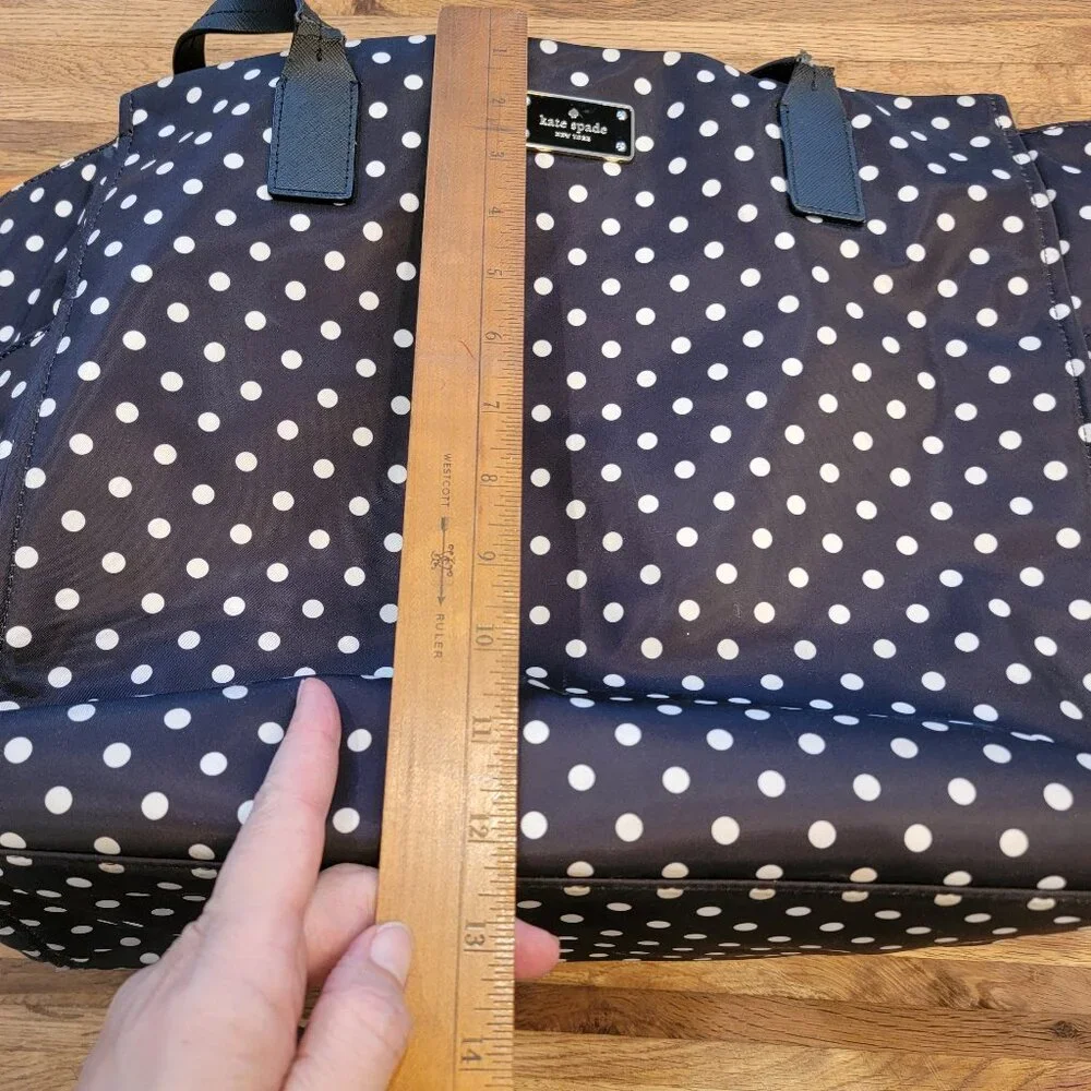 KATE SPADE Polka Dots Blue & White Nylon Adaira Baby Diaper Bag
